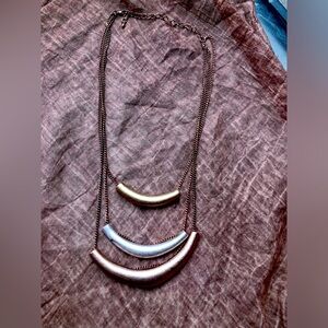 Elegant Gold and Silver Bar Necklace